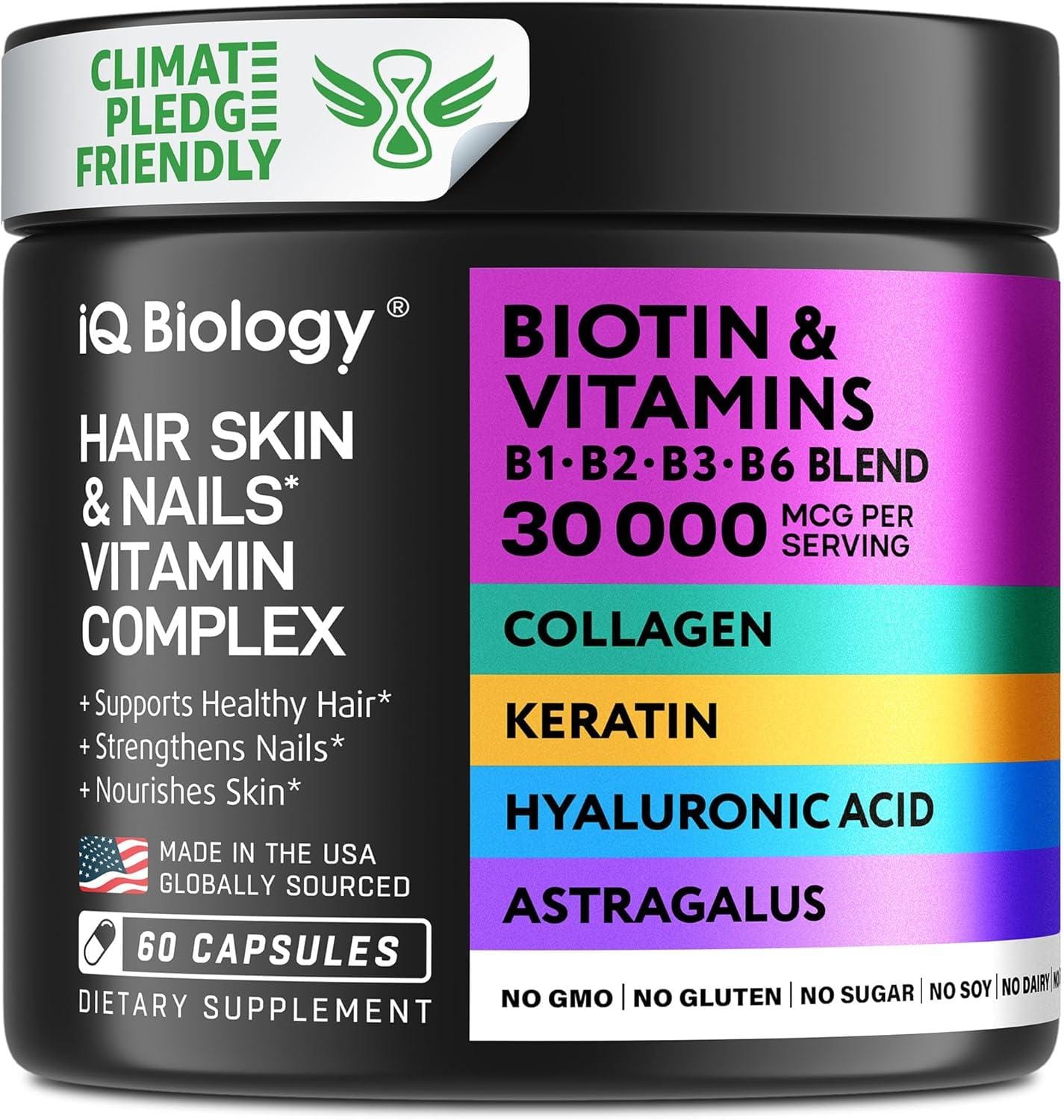 Here are a few options for the blog post title, aiming for SEO friendliness, persuasiveness, and within the specified character limit (40-60 characters):Option 1 (Focus on Hair Growth):Biotin for Hair Growth? Our IQ Bio