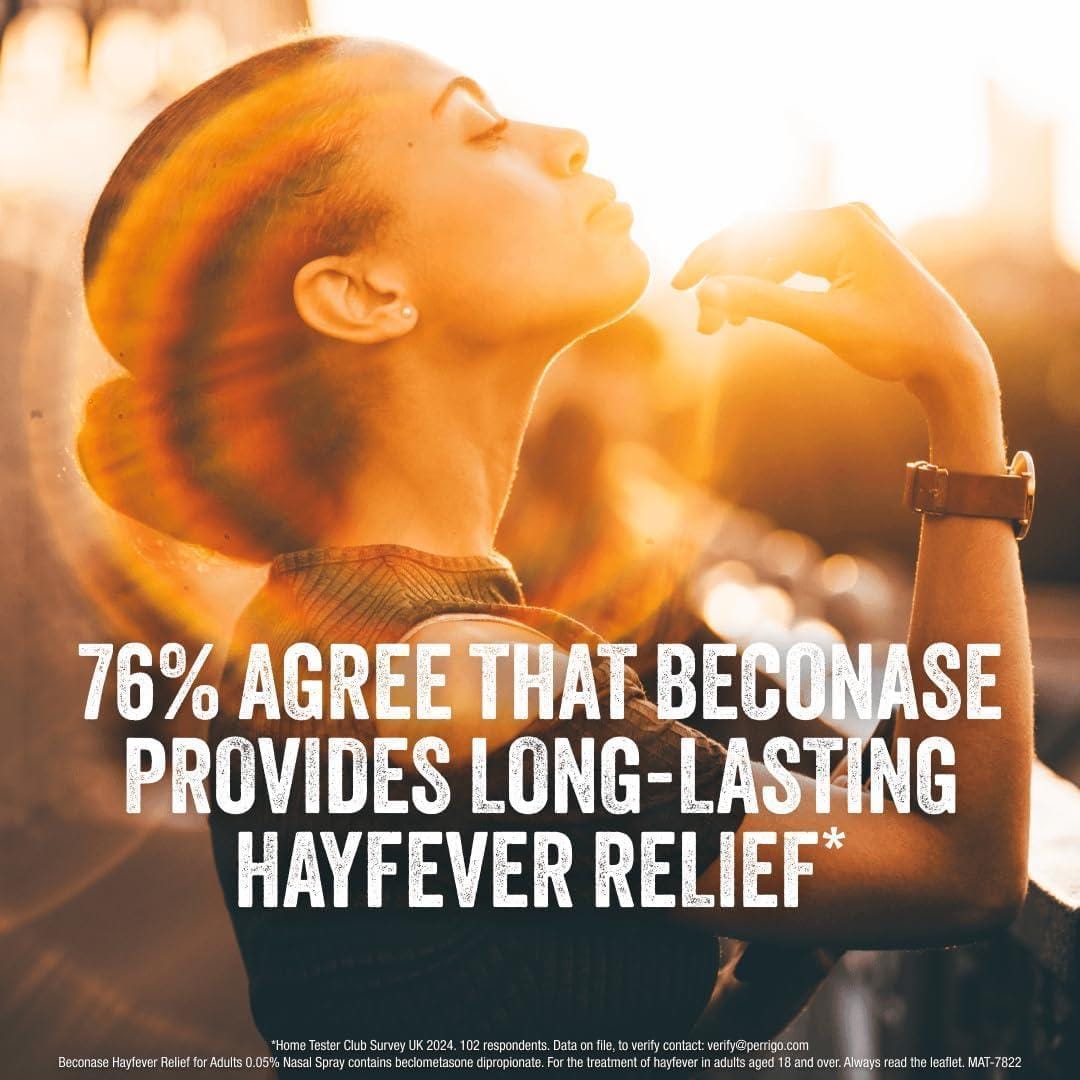 Experience 24-Hour Hayfever Relief with Beconase 8-in-1 Nasal Spray: Portable, Non-Drowsy, and Effective Against All Common Symptoms