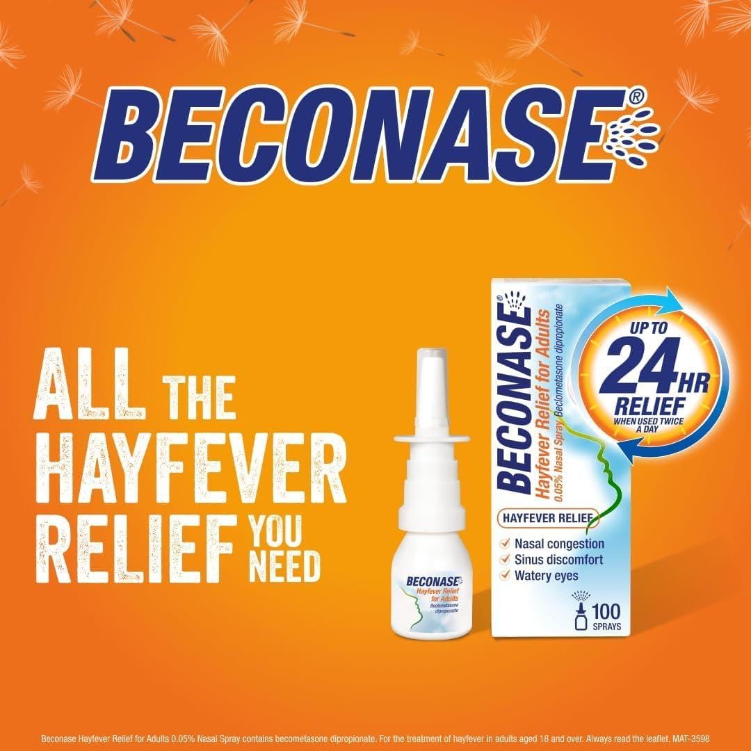 Experience 24-Hour Hayfever Relief with Beconase 8-in-1 Nasal Spray: Portable, Non-Drowsy, and Effective Against All Common Symptoms