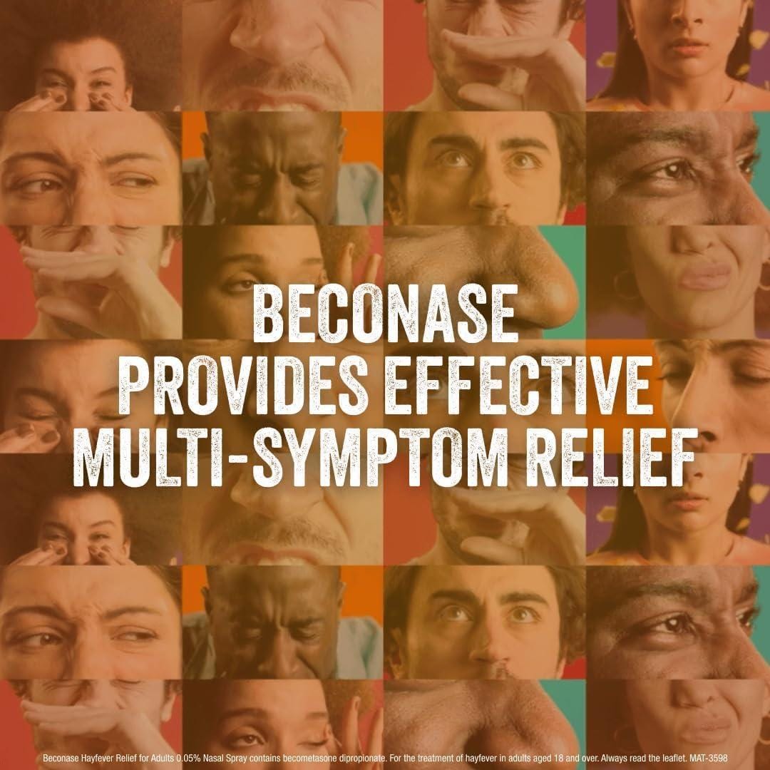 Experience 24-Hour Hayfever Relief with Beconase 8-in-1 Nasal Spray: Portable, Non-Drowsy, and Effective Against All Common Symptoms
