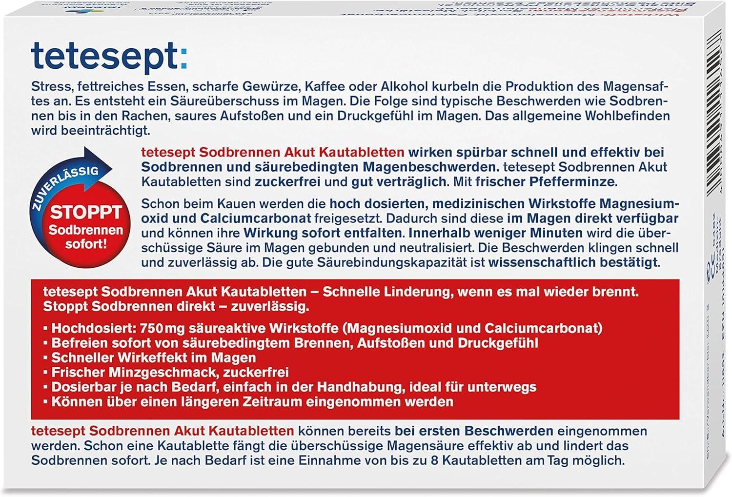 Nie wieder Sodbrennen? Unser Test der Tetesept Akut Sodbrennen Kautabletten (5x20): Wirkt es wirklich so gut?