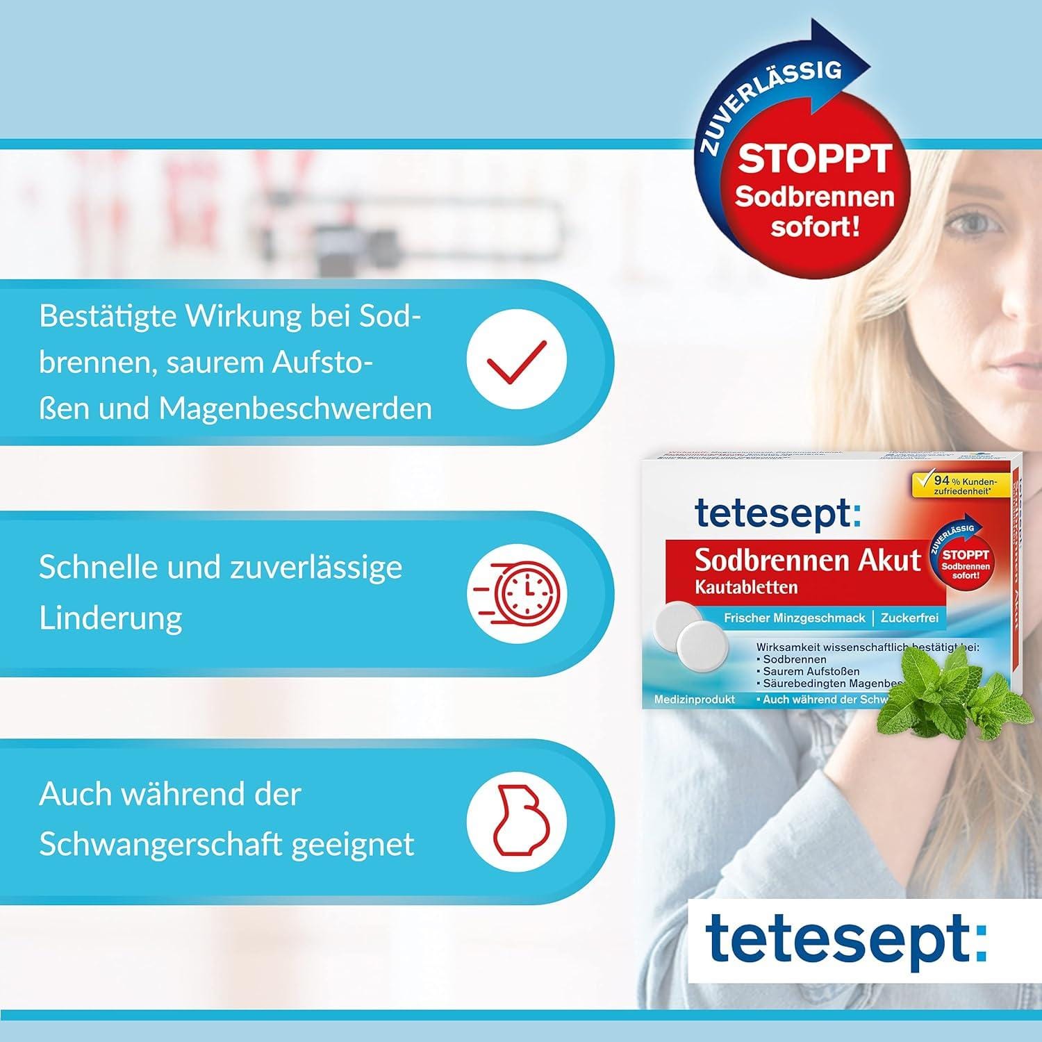 Nie wieder Sodbrennen? Unser Test der Tetesept Akut Sodbrennen Kautabletten (5x20): Wirkt es wirklich so gut?