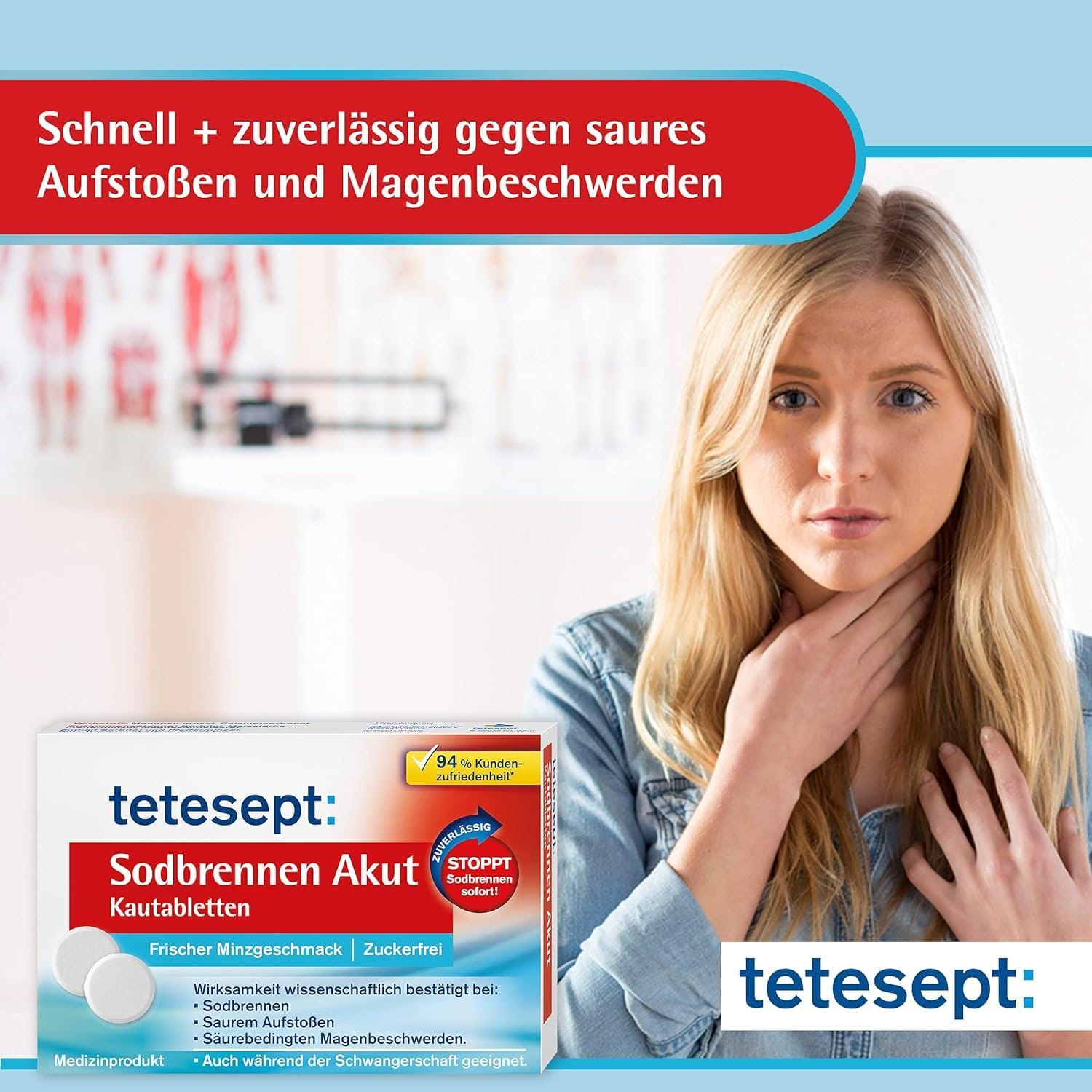 Nie wieder Sodbrennen? Unser Test der Tetesept Akut Sodbrennen Kautabletten (5x20): Wirkt es wirklich so gut?