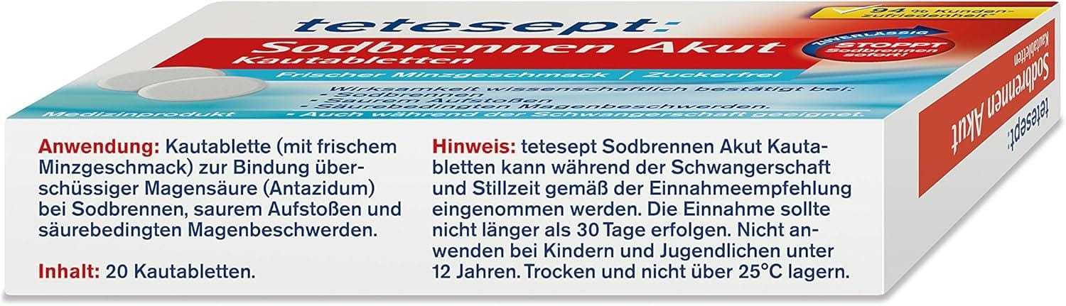 Nie wieder Sodbrennen? Unser Test der Tetesept Akut Sodbrennen Kautabletten (5x20): Wirkt es wirklich so gut?