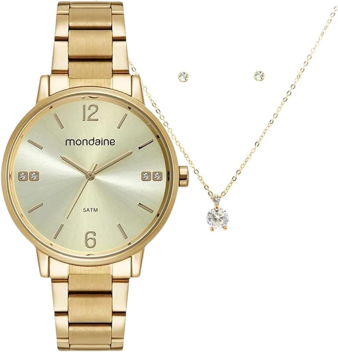 Nosso Veredicto: Elegância e Brilho no Kit Relógio Dourado 32600LPMKDE1K1